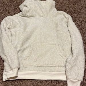 Women’s White Sherpa Hoodie